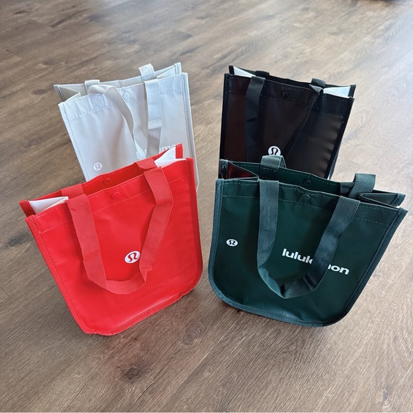 Lululemon Tote Bag Set - Lulu Red, Black, Tan/Beige, Legacy Green - Picture 1 of 12